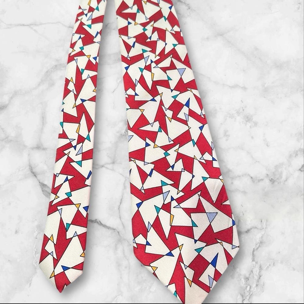 Bullock & Jones‎ Silk Red Abstract Tie 3.75x59
